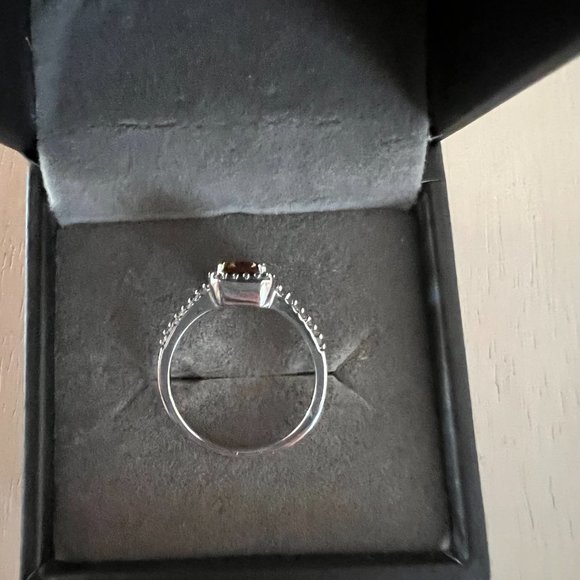 NWOT Emerald-Cut Lab-Created Citrine and White Sapphire Ring Size 7 - Picture 7 of 9